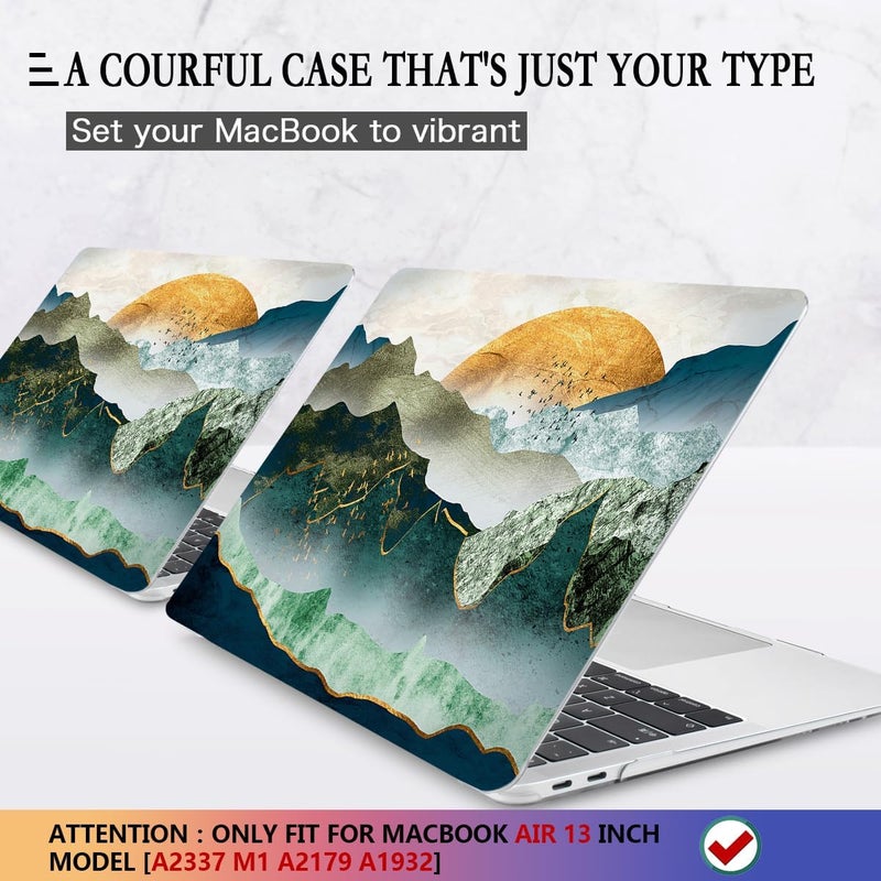 CISSOOK Mountain Case for MacBook Air 13 inch 2020 2021 2019 2018 Release Model A2337 M1 A2179 A1932 with Touch ID, Plastic Sunshine and Mountain Scenery Cover for MacBook Air 13" with Keyboard Cover - Image 3